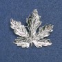 Brooch Maple Leaf Silvered Metal 42x47mm +