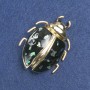 Brooch Beetle with Halotite and Black Enamel, Haloite and Black Rhinestones 58x24mm +