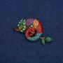 Lizard Brooch in Golden Metal with Multicolored Rhinestones 63x35mm +