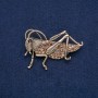 Brooch Dragonfly Gold-Tone Metal with Black and Yellow Rhinestones 57x38mm +