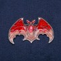 Bat-shaped Brooch with Enamel 60x35 mm, Silver Metal