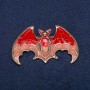 Bird moth brooch enamel 60x35 mm golden metal