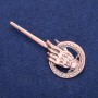 Brooch Pendant King's Right Hand 31x71mm, copper metal color
