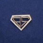 Brooch 'Bachelor' with White Rhinestones 30x40mm, Gold-Tone Metal