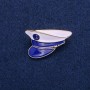 Brooch Captain with enamel and anchor white and blue enamel 23x35mm, golden metal