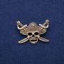 Brooch Pirate 29x39mm, golden metal