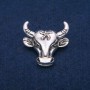 Brooch Head of the Bull, Silver-Colored Metal 34x35mm
