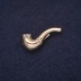 Ribbon Tube Brooch 25x10mm with Crystals, White, Gold-tone Metal