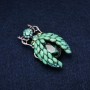 Brooch Beetle with Green Rhinestones 28x48mm