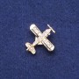 Brooch Aircraft with Rhinestones in Golden Metal 28x28mm
