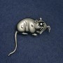  Brooch Rat 37x37mm white metal