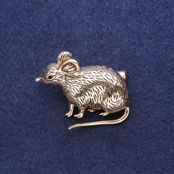 Brooch Rat 38x30mm yellow metal