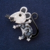 Brooch Misha with mother-of-pearl 52x48mm gray metal