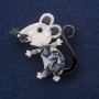 Brooch Misha with mother-of-pearl 52x48mm gray metal