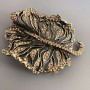Brooch Leaf in Golden Rhinestones, Golden Metal 58x72mm
