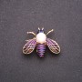 Brooch Butterfly Purple Enamel 33x28mm Yellow Metal