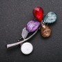 Brooch "Flower" metal color "silver" 65x30mm