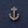 Pendant Pin Anchor 2, 8x2 cm gray metal with crystals