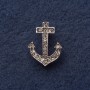 Pendant Pin Anchor 2, 8x2 cm gray metal with crystals