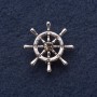 Brooch "Steering Wheel", diameter 3 cm, gray metal