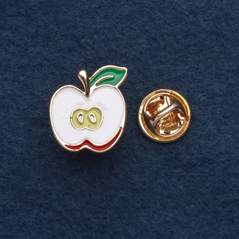 Brooch on a twist Yellow metal Apple 1.5×2 cm