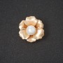 Brooch "Larkspur Flower" metal color "matte gold" 2.5 cm