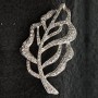 (35/60 mm) Brooch bright metal Leaf with crystals