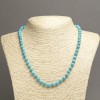 Turquoise stone necklace blue smooth beads 6mm diameter, length 45cm