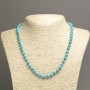 Turquoise stone necklace blue smooth beads 6mm diameter, length 45cm