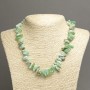 Chrysoprase Nugget Necklace "Needle", 15x5 mm chips, length 45 cm