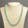 Necklace made of Imperial Jasper Green (unpolished) smooth round beads 10mm diameter, length 45cm