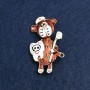 Brooch Bear Dentist Gold-tone Metal and Enamel 50x30mm +