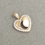 Xuping Pendant Gold Plating 18K Heart with White Crystals, 21x15 mm +