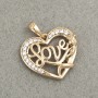 Xuping Pendant Gold Plating 18K Heart with White Rhinestones, 24x20mm diameter +