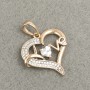 Xuping Pendant Gold Plated 18K Heart with White Rhinestones, 25×18 mm +