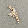 Xuping Pendant 18K Gold Plating Fairy with White Rhinestones, diameter 28x15mm