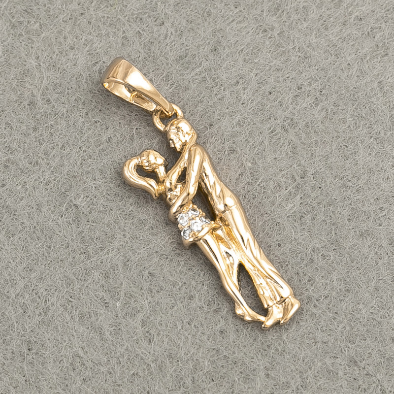 Xuping Gold Plating 18K Pendant Pair with White Crystals, Ø 30×8 mm +
