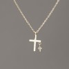 Xuping Chain with Pendant and White Rhinestones in Lemon Plating 15x9 mm + -, thickness 1 mm + -, length 40-45 cm +