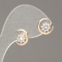 Xuping 18K Gold Plating Stud Earrings with White Rhinestones and Light Blue Crystals, 10mm Diameter +