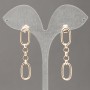 Stud Earrings with 18K Gold Plating Chain Design, 9.5 mm thickness, 48 mm length