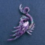 Dragon Brooch in silver metal with enamel and gasoline-colored rhinestones 88×50mm +