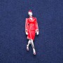 Brooch pendant Stewardess with enamel 18x60mm, silver metal