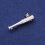 Brooch Baseball Bat with Crystals Silver Metal 13x40mm