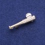 Brooch Baseball Bat with Crystals, Golden Metal 13x40mm