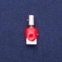 Brooch Lacquer Red and Black Enamel, Silver Metal 13x33mm