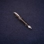 Brooch 'Pen' 5x45mm enamel black color with silver metal