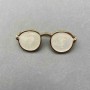 Brooch Glasses with Pearlized Enamel, Gold-tone Metal 15x40mm
