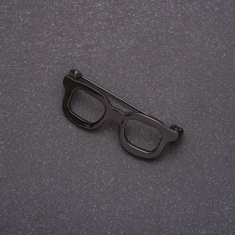 Brooch Glasses Mini Black 42x15mm