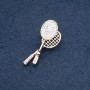 Brooch "Tennis Rackets" 52x22mm metal color "gold"
