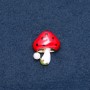 Brooch "Mushroom" red cap 23x30mm metal color "gold"